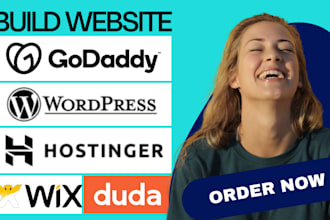 build godaddy website, wix, wordpress, hostinger, siteground, duda, expert
