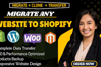 migrate wordpress, wix, squarespace, woocommerce, weebly store to shopify store