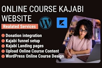 create online course website with kajabi, clickfunnels, wordpress or teachable