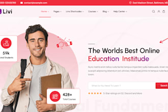 design dynamic educational website elearning platform lms online course website
