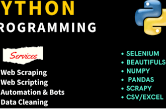 do any custom python project automation web scraping bots apis fast delivery