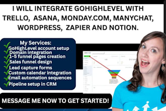 integrate gohighlevel trello asana monday manychat wordpress zapier notion
