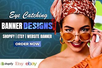 design professional website banner, hero image, web slider, and shopify banner