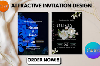 design editable wedding invitation card canva templates etsy digital products