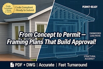 create 2d framing plans for homes and additions with building permit specs