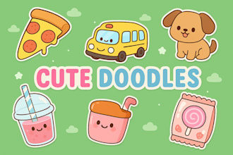draw cute unique kawaii doodle art illustrations