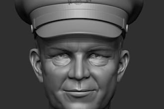 do custom 3d head model, 3d bust model, 3d action figure head 3d printing