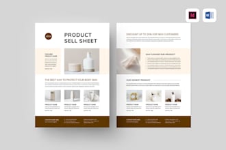 design business flyer, one pager, sell sheet, sales flyer, price list