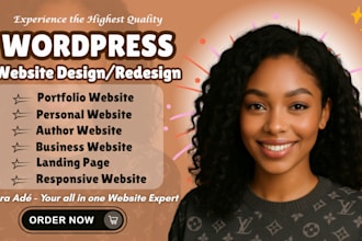 build personal portfolio website, business website, author website, landing page