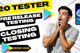 provide 20 testers for google play console android app closed testing play store