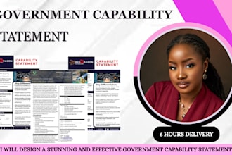 design a stunning and professional government capability statement