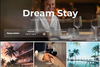 create motel website, hotel booking website design, airbnb website