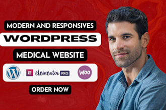 develop wordpress website design healthcare medical dental elementor pro website