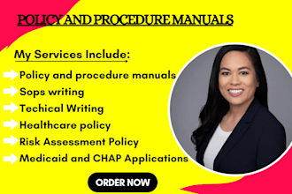 write detailed policy and procedure, employee handbook, approve homecare licence