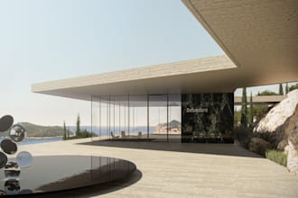 redesign3d hotel resort exterior,beach plaza visualization,cgi oceanfront render