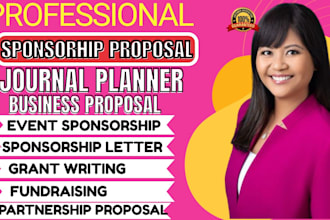 write and design sponsorship proposal, journal planner, sponsor template, letter