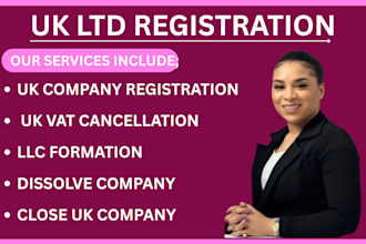 register UK ltd, form llc, cancel UK vat, dissolve company