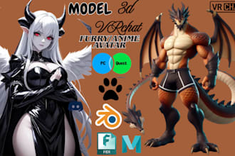 model 3d vrchat avatar gmod furry model protogen avatar vrc model 3d avatar