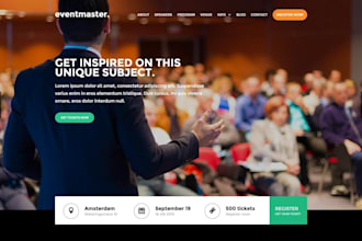 build custom event or conference website with ticket booking and promotion