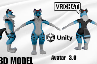 3d vrchat avatar furry nsfw  furry vrchat model vtuber vrm vroid character