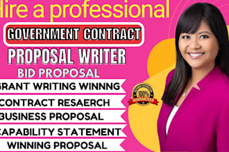 grant writing and submission, government contract research, bid proposal,