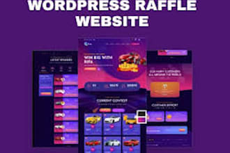 design custom raffle website for shopify or wordpress, giveaway website
