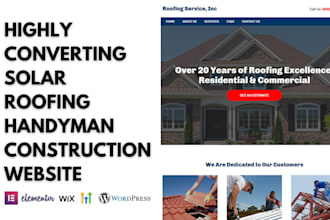 design solar website roofing website solar panel handyman construction website