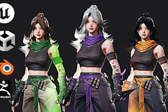 model 3d character stylized character 3d game character for unreal engine, unity