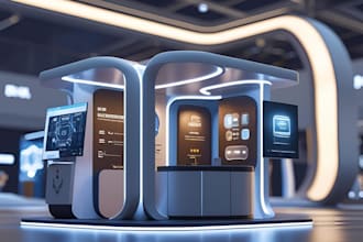 do 3d exhibition 3d kiosk stall stand and  booth  design
