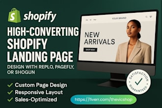 design or clone shopify landing page with replo gempages pagefly shogun