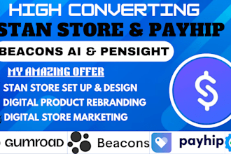 build stan store, payhip, beacons ai,stan store marketing, gumroad, pensight