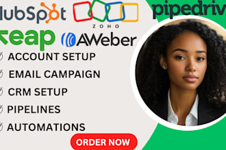 setup zoho crm, hubspot, hubspot crm, pipedrive, keap, aweber