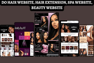 do hair website, hair extension, spa website, beauty website