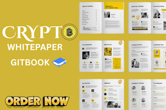write and design white paper, crypto white paper, meme coin whitepaper, gitbook