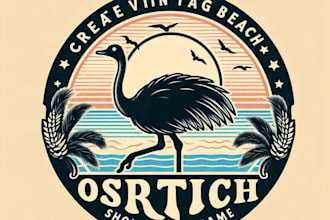 create t shirt summer ostrich logo