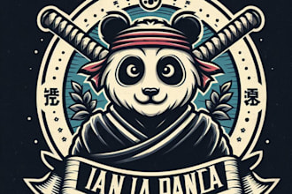 design mascot ninja panda logo