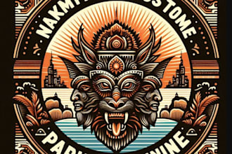 make custom vintage papua gunia logo