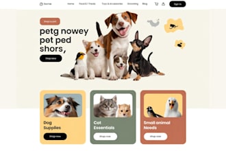 design pet shopify store pet website pet dropshipping store pet care website