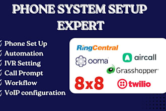 design ivr, sms, ai call flow, elevenlabs for twilio ringcentral, 3cx
