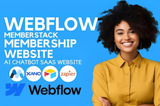 webflow membership ai chatbot saas website memberstack API xano wized airtable