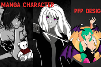 do anime manga character illustration, vtuber art dnd fanart character oc design