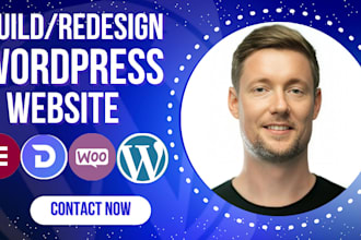 design wordpress custom website and divi, divi theme, elementor website