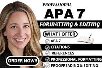 edit, proofread, and format your document in apa 7 style