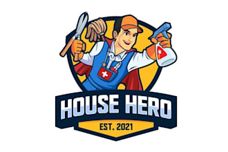 design mascot manager janitor hausmeister logo