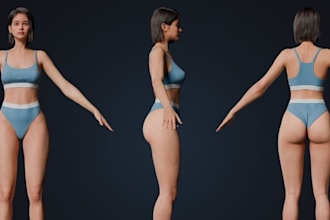 sculpt 3d realistic character,game retopology,skin texture,ik fk rig bone layers