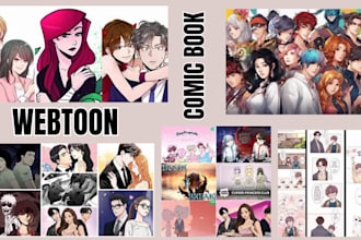 custom manga, webtoon, comic art and anime illustrations for your project