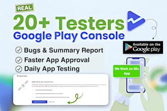 provide you real 12 testers or 20 testers for google play console closed testing