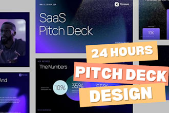 design powerpoint presentation, pitch deck and investor pitch deck in 24 hours
