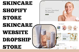 build skincare shopify store skincare beauty website skincare dropshipping store