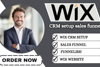 wix CRM setup sales funnel funnelish automation database integration wix website